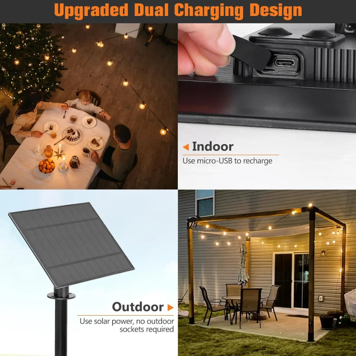 Solar string lights for balcony railing no drill upgrade