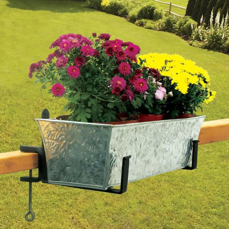 Railing clamp planter brackets for small balcony upgrades (no drill)