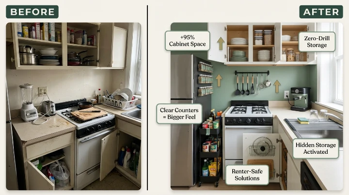 Best Tiny Kitchen Hacks That Actually Work (2026 Renter-Friendly Guide)