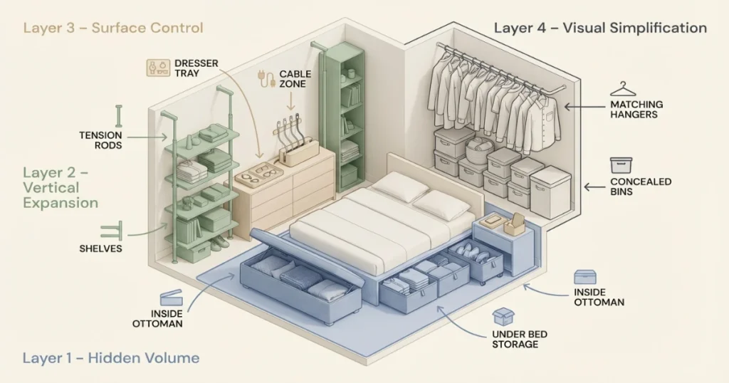 Brilliant Small Bedroom Organization Hacks for Renters in 2026 (No Drill)
