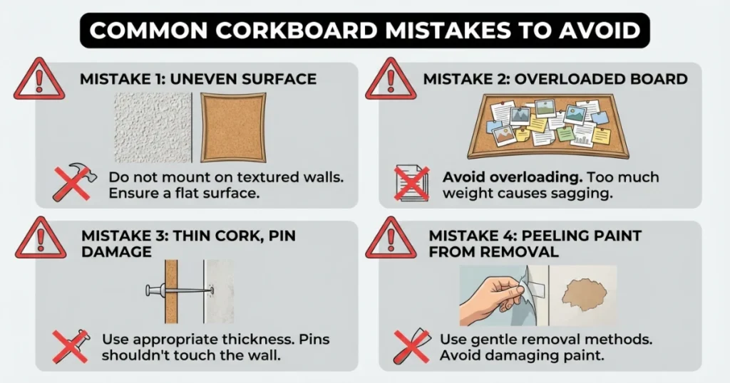 no-damage cork and bulletin boards