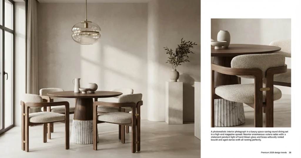 space saving round dining sets