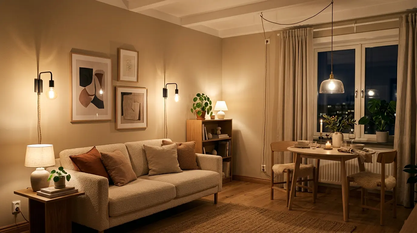 Small Apartment Lighting Ideas: Plug-In Pendants & Wall Sconces (2026 Renter Guide)