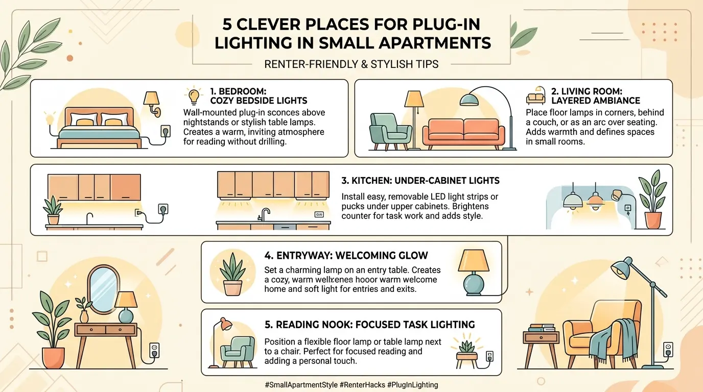 Cozy reading nook using plug-in pendant lighting