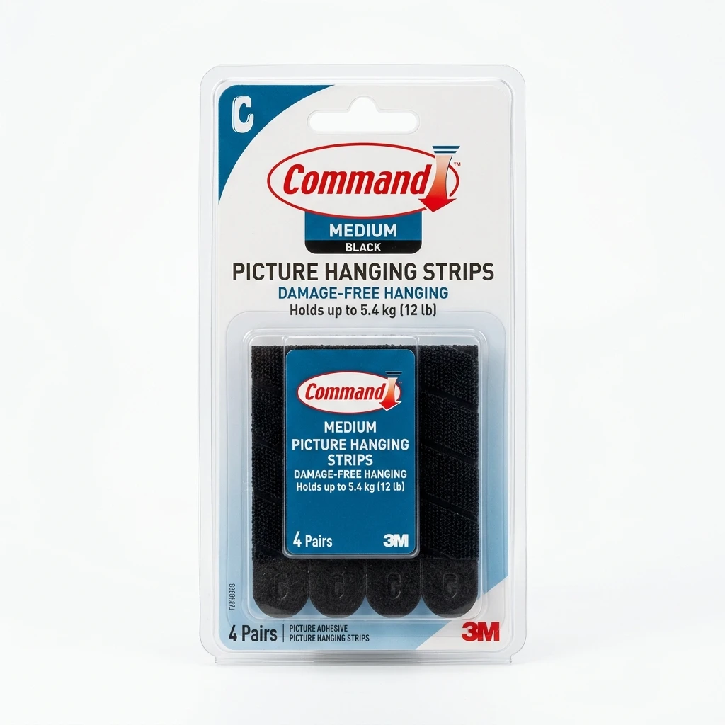 Command Medium Black Picture Hanging Strips 16-pair pack