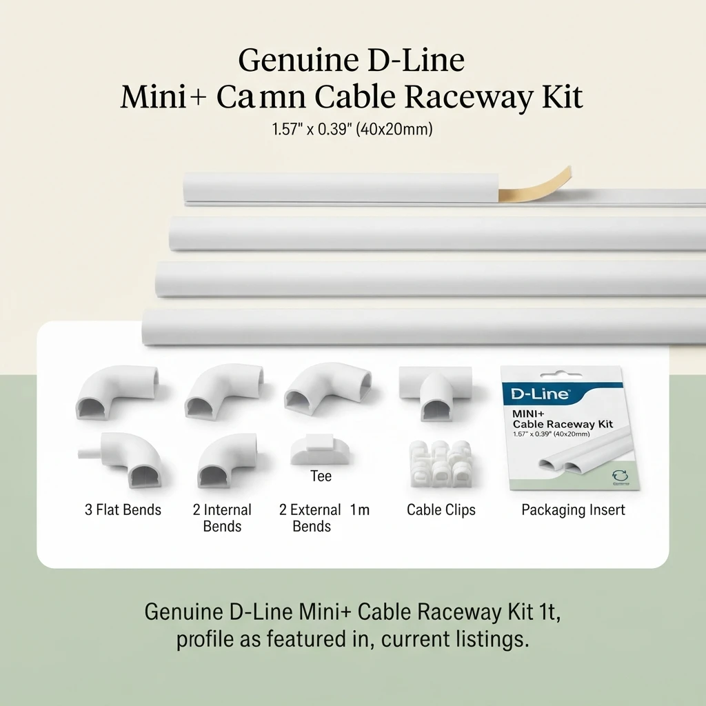 D-Line Mini Cable Raceway Kit white self-adhesive cord cover product