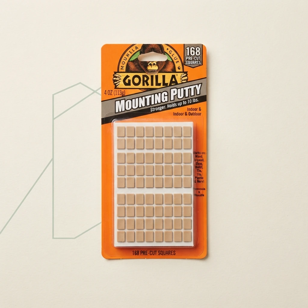 Gorilla Mounting Putty natural tan 168 pre-cut squares product package