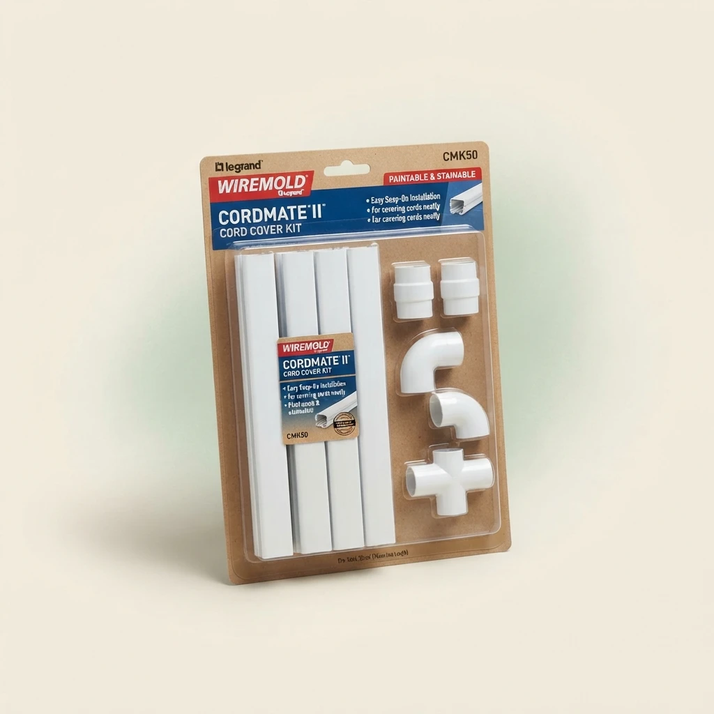 Legrand Wiremold CordMate II CMK50 white cord cover kit